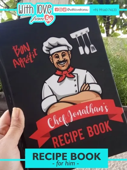 Showcasing the 'Chef Jonathan's Recipe Book', a great example of how I can personalize these journals for any man who enjoys cooking.
