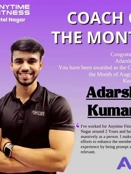 Honored to be named Coach of the Month for August 2023. My goal is always to enhance the member experience by being prompt, relevant, and dedicated.