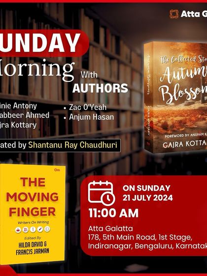 'Sunday Morning with Authors' is a series where we host multiple authors for a rich literary discussion on their latest works, like 'The Moving Finger' and 'Autumn Blossoms'.