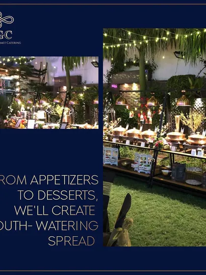 From appetizers to main courses, our buffet spreads are a complete culinary journey. This image showcases the variety and abundance of our outdoor event setups.