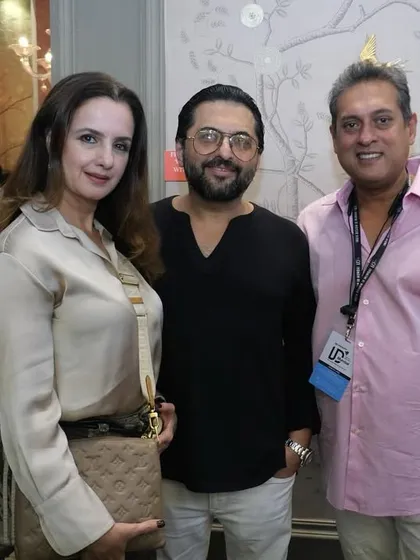 A true pleasure to welcome artist Laila Khan and Farhan Furniturewalla to our booth at India Design Mumbai. Connecting with such creative minds is always a highlight of these events.