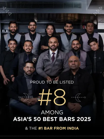 This achievement belongs to our entire team. We are honored to be listed as the #1 Bar from India and #8 in Asia's 50 Best Bars for 2025, a testament to our collective dedication and craft.