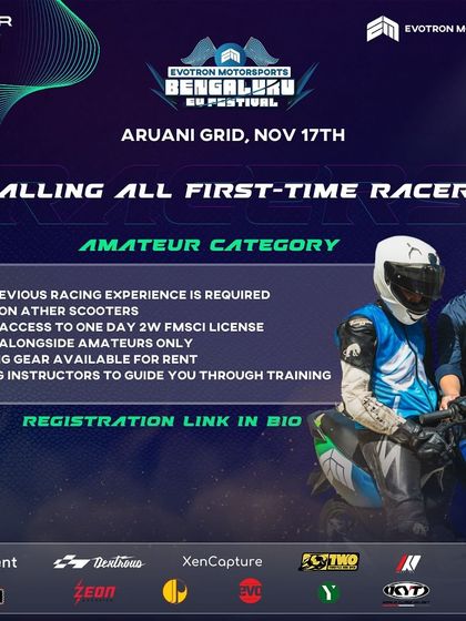 This graphic explains our amateur category for first-time racers. We make it accessible by providing the scooters, gear rental, and essential training.