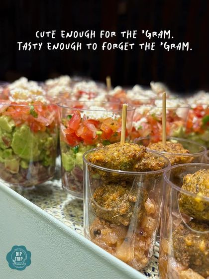 These bites are cute enough for the 'gram, but tasty enough to make you forget your phone. This tray shows my Mexican Layered Cups and Dal Wada Bites ready for an event, proving that party food can be both beautiful and delicious.