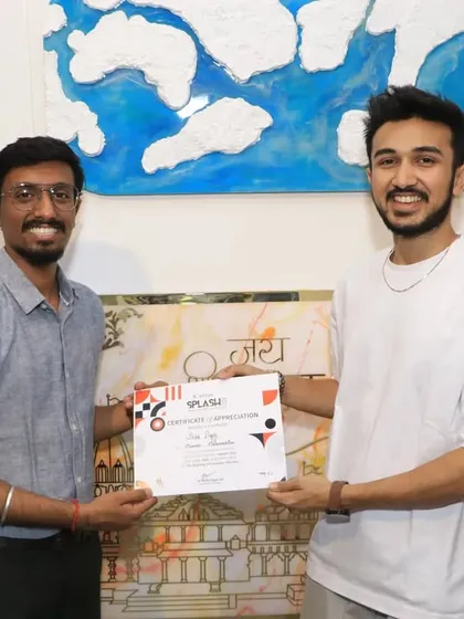 Receiving a certificate at The Bombay Art Gallery exhibition. Moments like these motivate me to keep creating and pushing the boundaries of my art.
