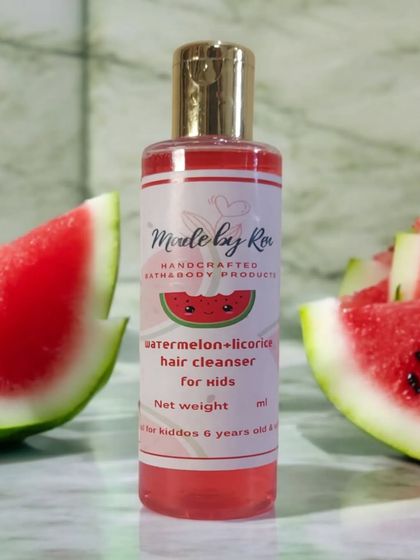 Just for the little ones, I've launched a gentle, tear-free hair cleanser. This watermelon and licorice extract formula is SLS and paraben-free, making it safe for delicate hair. The mild, fruity fragrance makes bath time a little more fun.