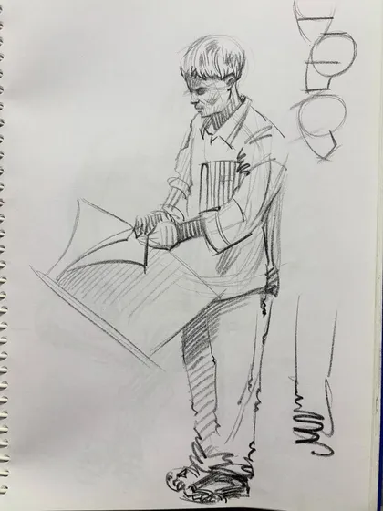 A collection of my figure drawing demonstrations from online classes and practice sessions. Each sketch is an opportunity to study the human form, capturing different poses, gestures, and scenes from daily life.