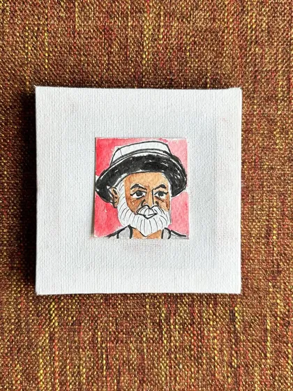 A mini portrait of my art buddy, Shrikant Tare. He is a veteran urban sketcher, and I wanted to capture his wisdom and jolly nature.
