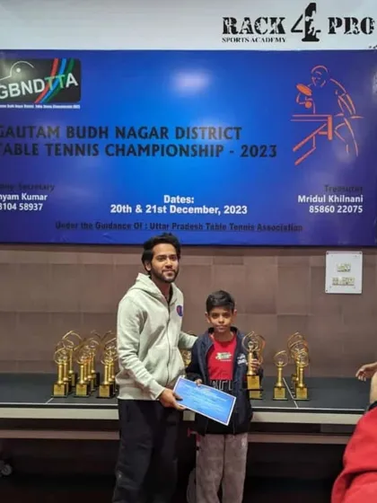 We are delighted to share that our academy player Samanyu Sharma won a bronze medal in the Under-11 category at the Gautam Budh Nagar District Table Tennis Championship.