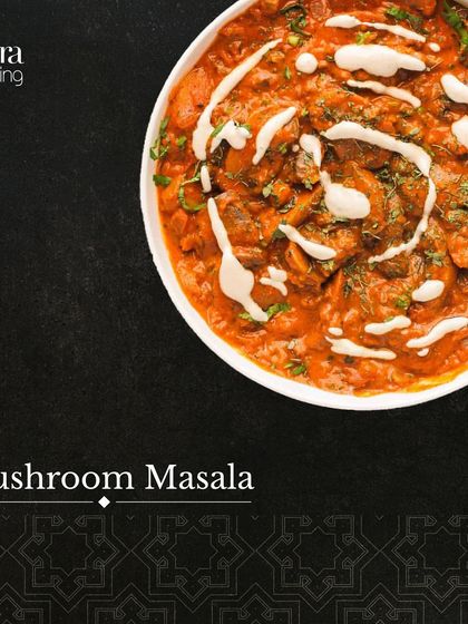A rich and creamy Mushroom Masala. This vegetarian dish is a crowd-pleaser, featuring mushrooms cooked in a flavourful onion-tomato gravy.