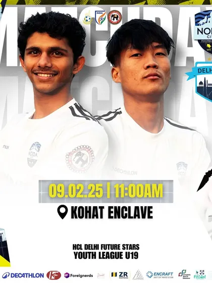 Matchday 2 announcement for our U19 team's clash against Delhi FC in the Youth League, a key fixture in our campaign.