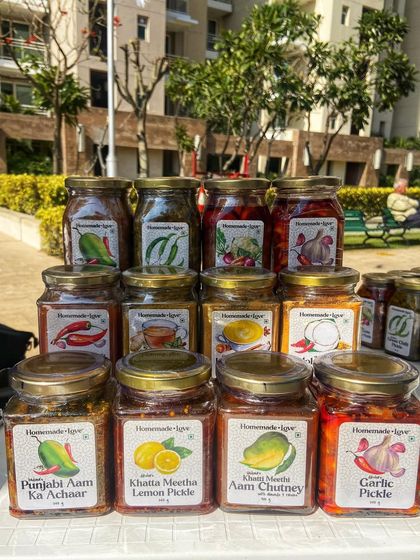 Our range of pickles and chutneys on display at the food festival. It was a proud moment for us to showcase our entire family of homemade products.