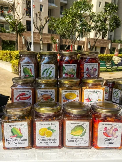 Our range of pickles and chutneys on display at the food festival. It was a proud moment for us to showcase our entire family of homemade products.