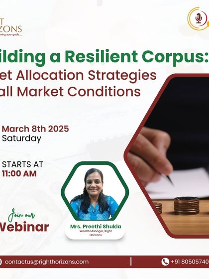 This webinar with wealth manager Preethi Shukla focuses on building a resilient corpus. She discusses asset allocation strategies that are effective in all market conditions, helping you grow wealth with minimal risk.