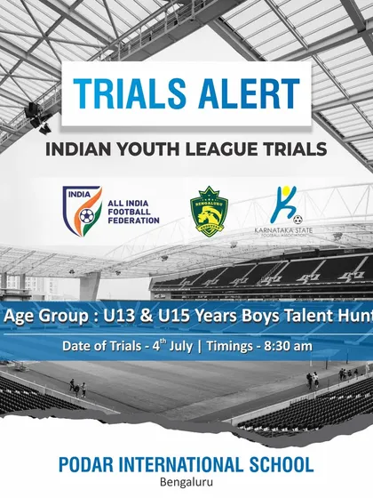 We provide a direct pathway to professional leagues. This is our official trials announcement for the AIFF Indian Youth League, where we scout for the next generation of football talent in Bengaluru.