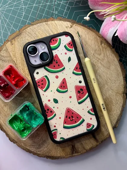 Looking for something cute and fun? I love painting playful patterns like this watermelon design. Each slice is hand-painted with bright, happy colors to give your phone a fresh and aesthetic vibe. It’s a great example of a simple, budget-friendly custom piece.