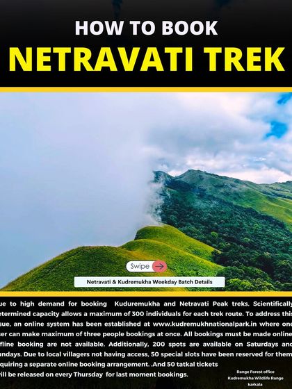 Here’s how you can book the Netravati trek. Due to high demand, all bookings are made online through the official portal, and we can help guide you through the process to secure your spot.