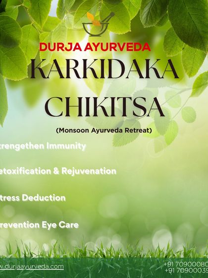 The primary benefits of our Karkidaka monsoon retreat are clearly listed here. We focus on strengthening immunity, detoxification, stress reduction, and preventive eye care.