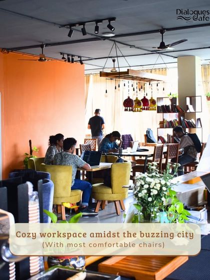 We pride ourselves on offering a comfortable and inspiring workspace. With plenty of seating options and a vibrant atmosphere, it's a place where you can truly enjoy your work.