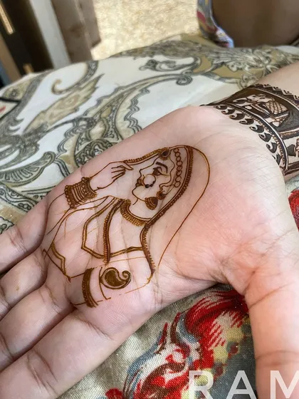 The portrait is almost complete, with most of the shading and details filled in. The final step is to add the darkest accents to make the design pop.