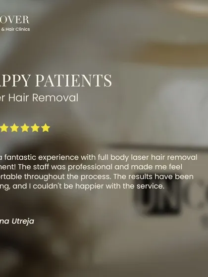 This five star review from Chetna for her full body laser hair removal treatment says it all. We pride ourselves on making our patients feel comfortable while delivering amazing, professional results.