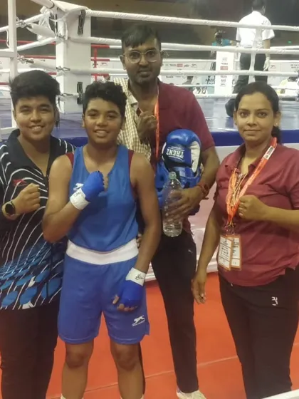 Our sub-junior champions Ritika and Shanaya with their coaches after a successful run at the National Boxing Championship in Noida. We provide mentorship every step of the way.