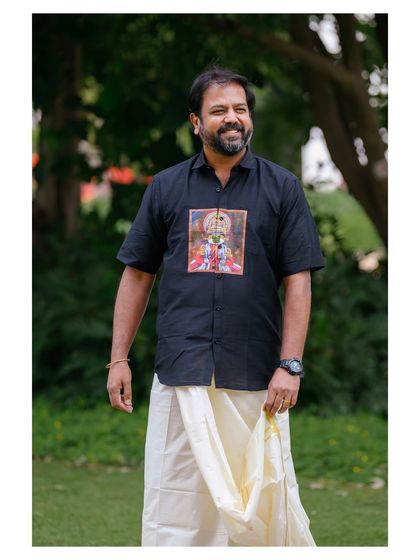 A happy and confident shot that perfectly captures the spirit of the festive collection.