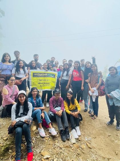 A group photo at a viewpoint in Kodaikanal.