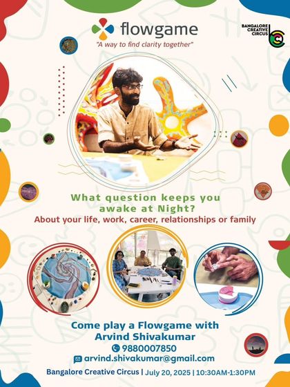 What question keeps you awake at night? The Flowgame is a unique board game experience designed to help you find clarity on life's important questions through interactive dialogue and reflection.