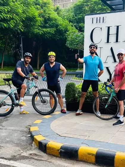 Another angle of our group at The Chanakya. Our rides are a great way to see the city from a different perspective.