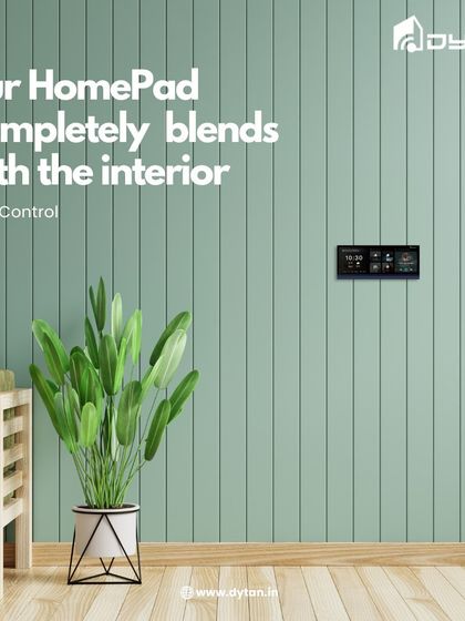 My HomePad is designed to be a natural part of your home's decor. Here, you can see how its low profile and clean lines blend seamlessly with the modern, minimalist interior of this living room.