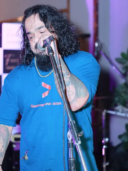 Our frontman, Keyoor, in his element. This photo captures the emotion and power he puts into every single performance.