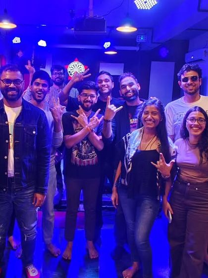 The winners and participants of Open Mic Challenge 65, all smiles after a great show.