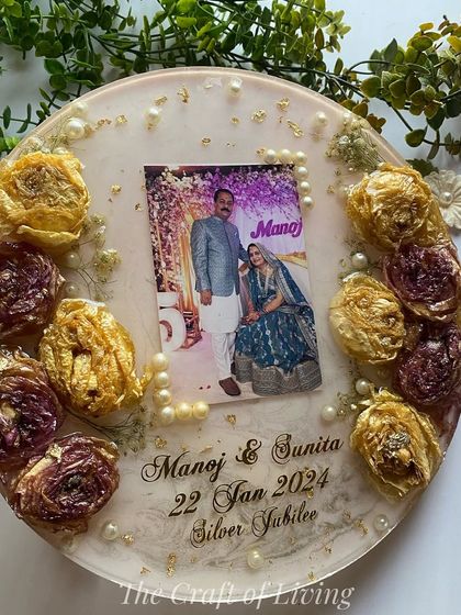 This circular plate was created to celebrate a Silver Jubilee anniversary. It shows that my preservation services are not just for weddings, but for any major life milestone.