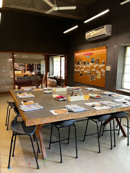 An empty studio, ready and waiting for the next wave of creativity.