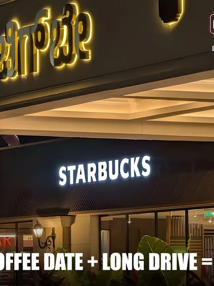 The perfect combination for a road trip date: a long drive and a coffee break. Our Starbucks is a popular spot for travelers to connect and recharge.