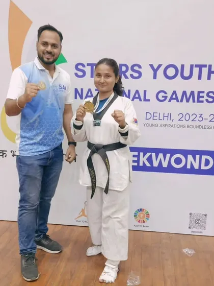 Celebrating another gold medal win for Team Prahar. This student's success at the national level highlights the effectiveness of our senior female training program.