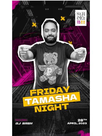 Another 'Friday Tamasha' poster, highlighting the consistency of my gigs.