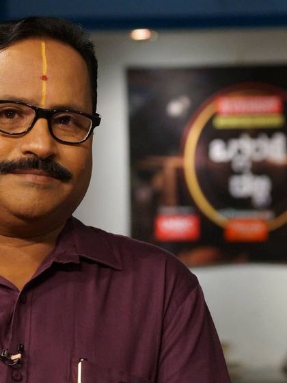 My father on the set of the 'Oggarane Dabbi' cooking show, sharing his culinary knowledge with a wider audience.