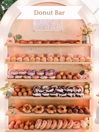 It's the little details that your guests will talk about for years. I love creating unique experiences like this elegant donut bar that adds a touch of sweetness and fun to the celebration.