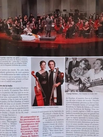 More press coverage from Ecuador, showing our performance and even a picture of my Guru with George Harrison. The legacy of crossing musical borders is a long and beautiful one.
