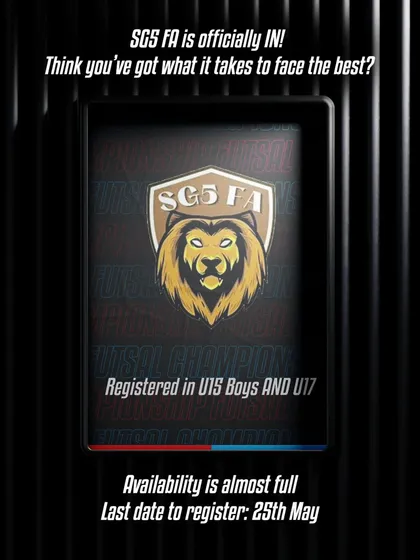 SG5 FA is officially in. Our U15 and U17 boys are registered and ready to take the court by storm in the upcoming tournament.