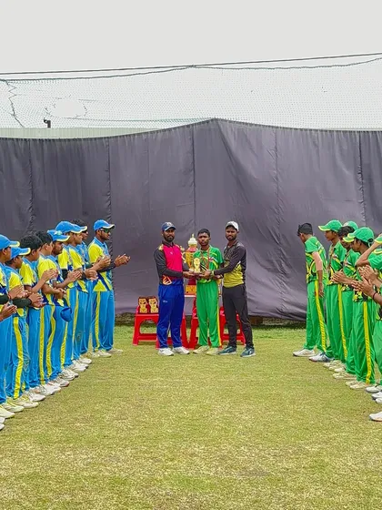 The runner-up team receiving their awards.