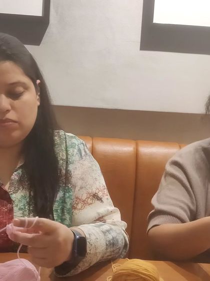 Here are two students completely engrossed during a beginner's course. The focus and quiet dedication during the learning process is just as beautiful as the finished product.