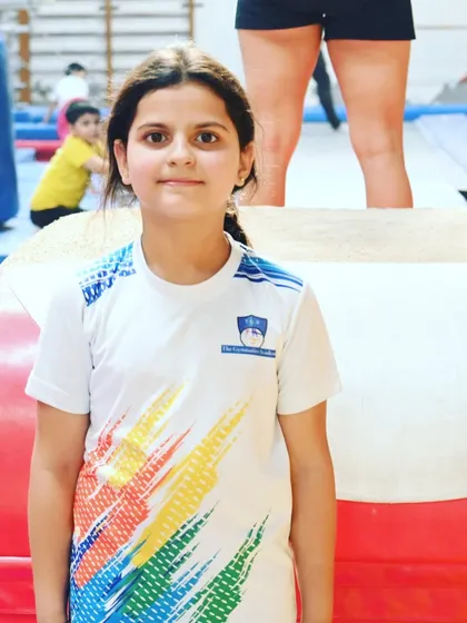 A portrait of one of our dedicated students, ready for her training session.
