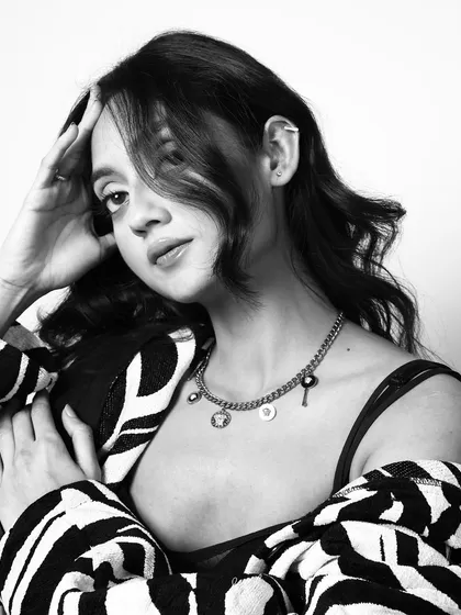 A black and white shot that captures a more serious, high-fashion look. It shows a different, more versatile side of my personality.