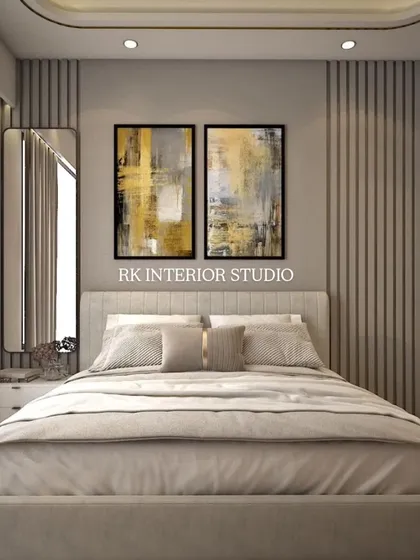 This is a glimpse into my design philosophy. A serene and modern bedroom concept featuring clean lines, textured wall panels, and soft lighting to create a perfectly balanced and restful atmosphere.