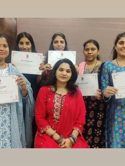 My students with their well-earned certificates. Completing this course gives them the skills and confidence to become professional artists.