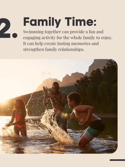 Swimming together provides a fun and engaging activity for the whole family to enjoy. It helps create lasting memories and strengthens family relationships, all while learning a valuable skill.