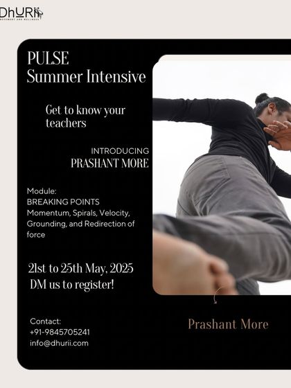 Introducing Prashant More, an interdisciplinary artist who will be teaching his "Breaking Points" module at our PULSE Summer Intensive.